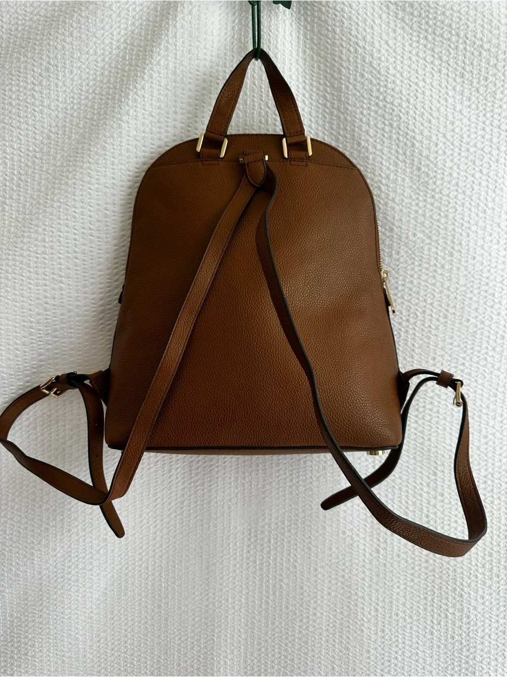 Michael Kors Adele Brown Pebbled Leather Backpack Gold Hardware - Picture 2 of 16